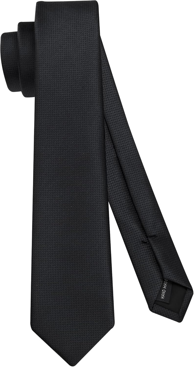 Solid 2.4' Skinny Formal Tie - BLACK