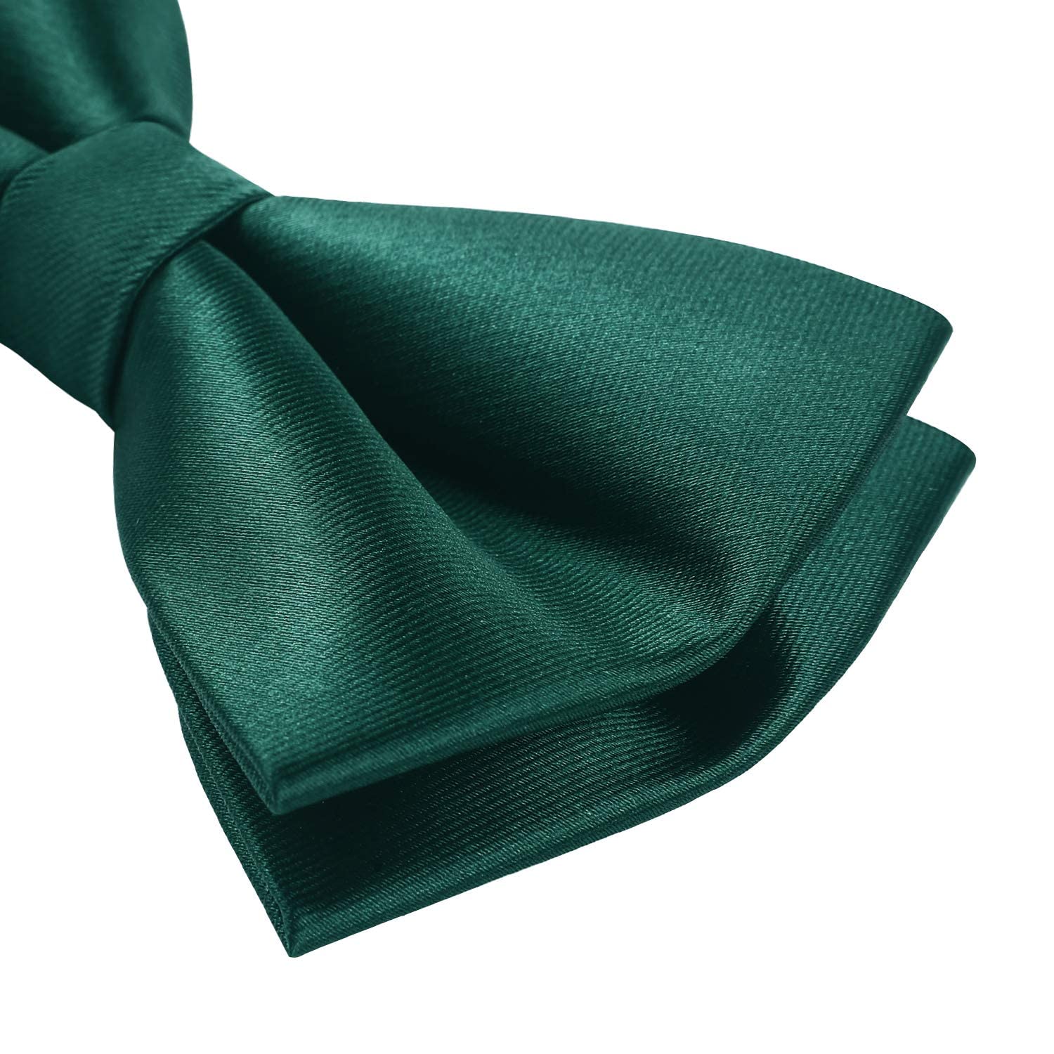 Solid Pre-Tied Bow Tie & Pocket Square - G-DARK GREEN
