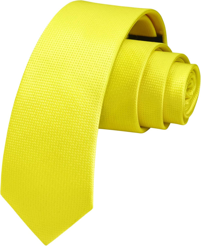 Solid 2.4' Skinny Formal Tie - LEMON YELLOW