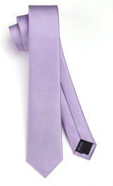 Solid 2.4' Skinny Formal Tie - LIGHT PURPLE-01