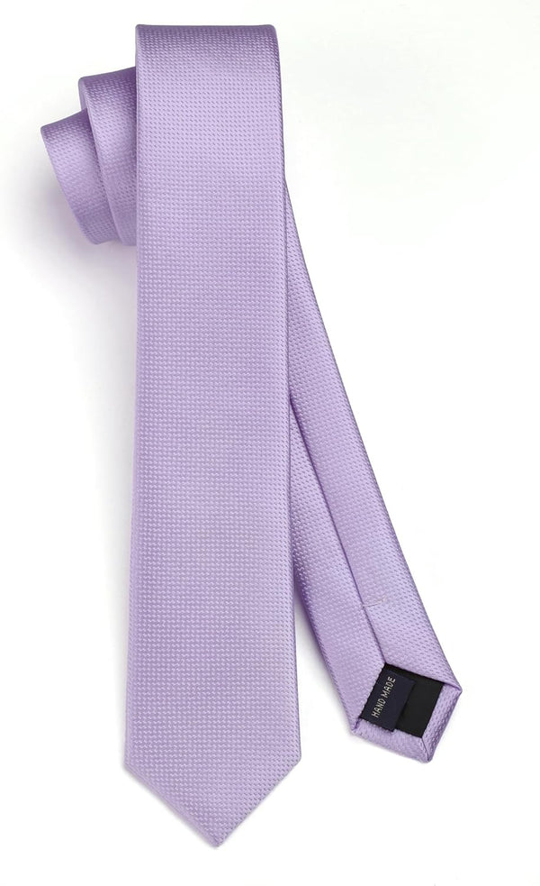 Solid 2.4' Skinny Formal Tie - LIGHT PURPLE-01