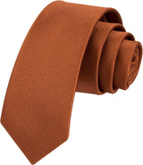 Solid 2.4' Skinny Formal Tie - BURNT ORANGE