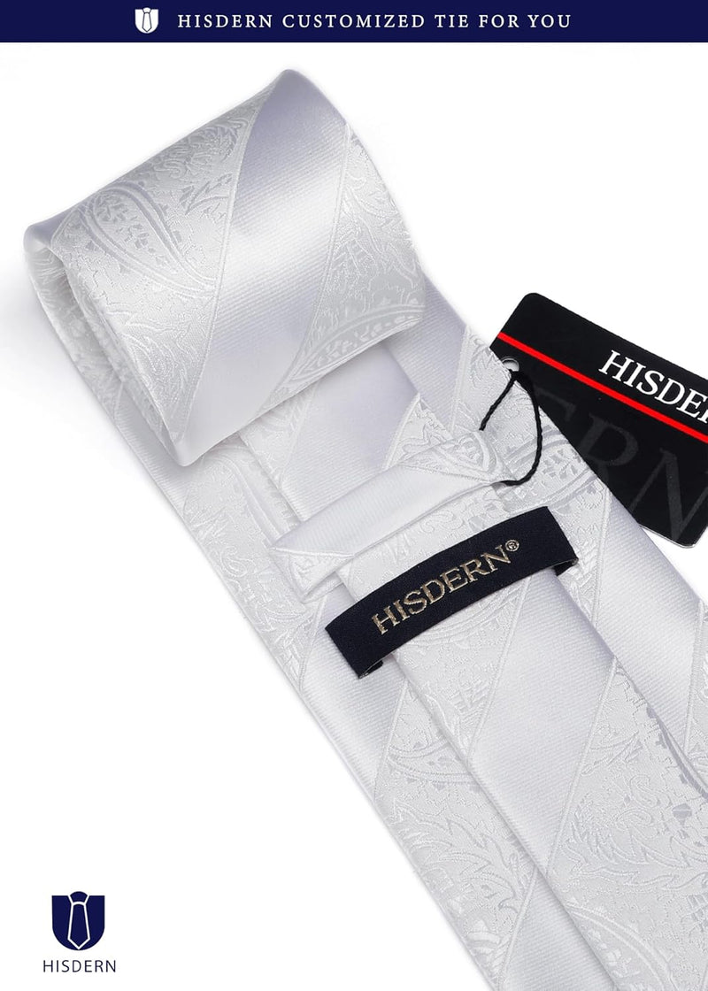 Stripe Tie Handkerchief Set - 02 WHITE