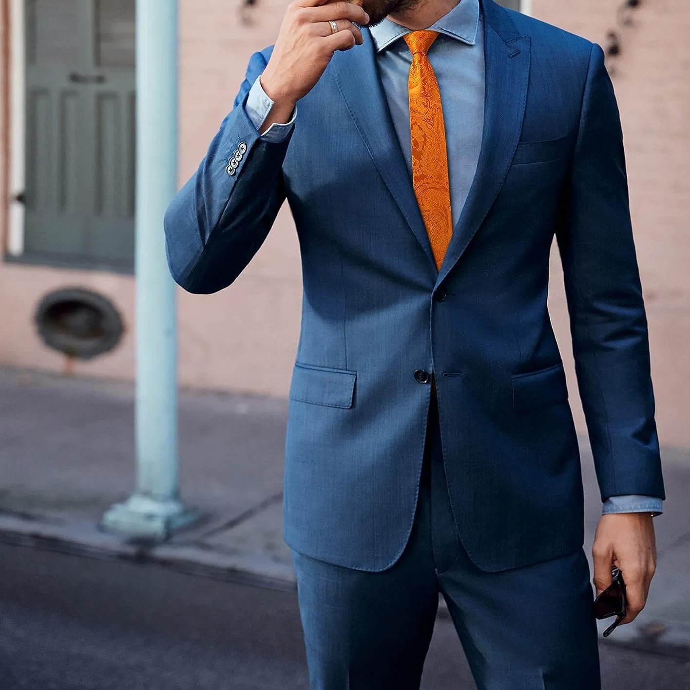 Paisley 2.17' Skinny Formal Tie - B- ORANGE