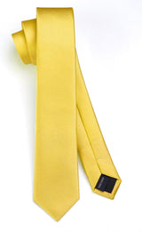 Solid 2.4' Skinny Formal Tie - B-YELLOW-01