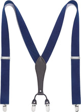 Y-shaped Adjustable Suspender with 6 Clips - 03 NAVY BLUE 
