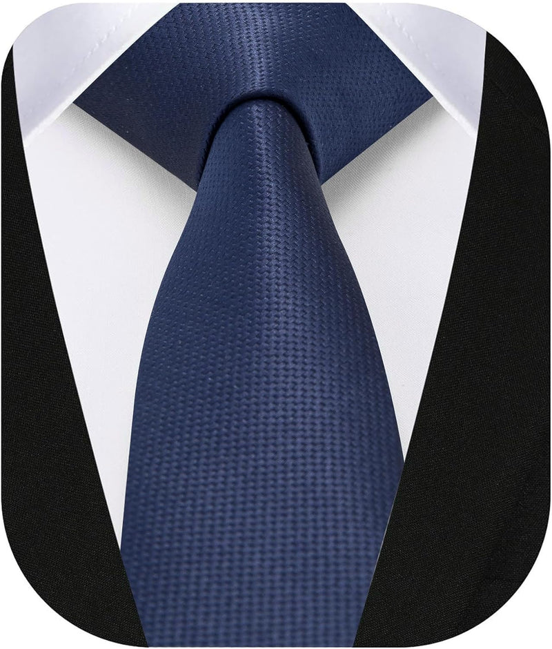 Solid 2.4' Skinny Formal Tie - NAVY BLUE