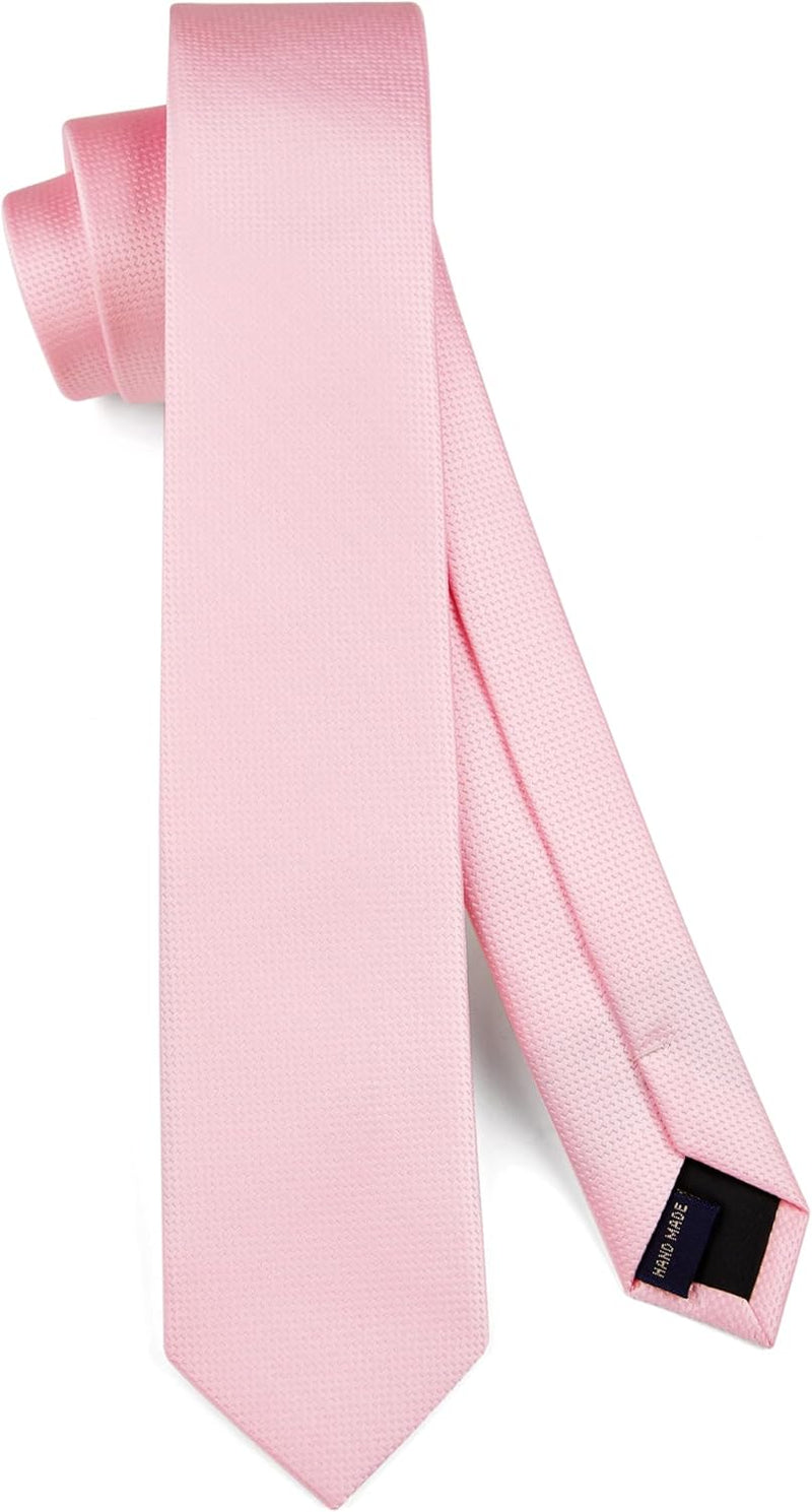 Solid 2.4' Skinny Formal Tie - B-BABY PINK-01