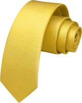 Solid 2.4' Skinny Formal Tie - B-YELLOW-01