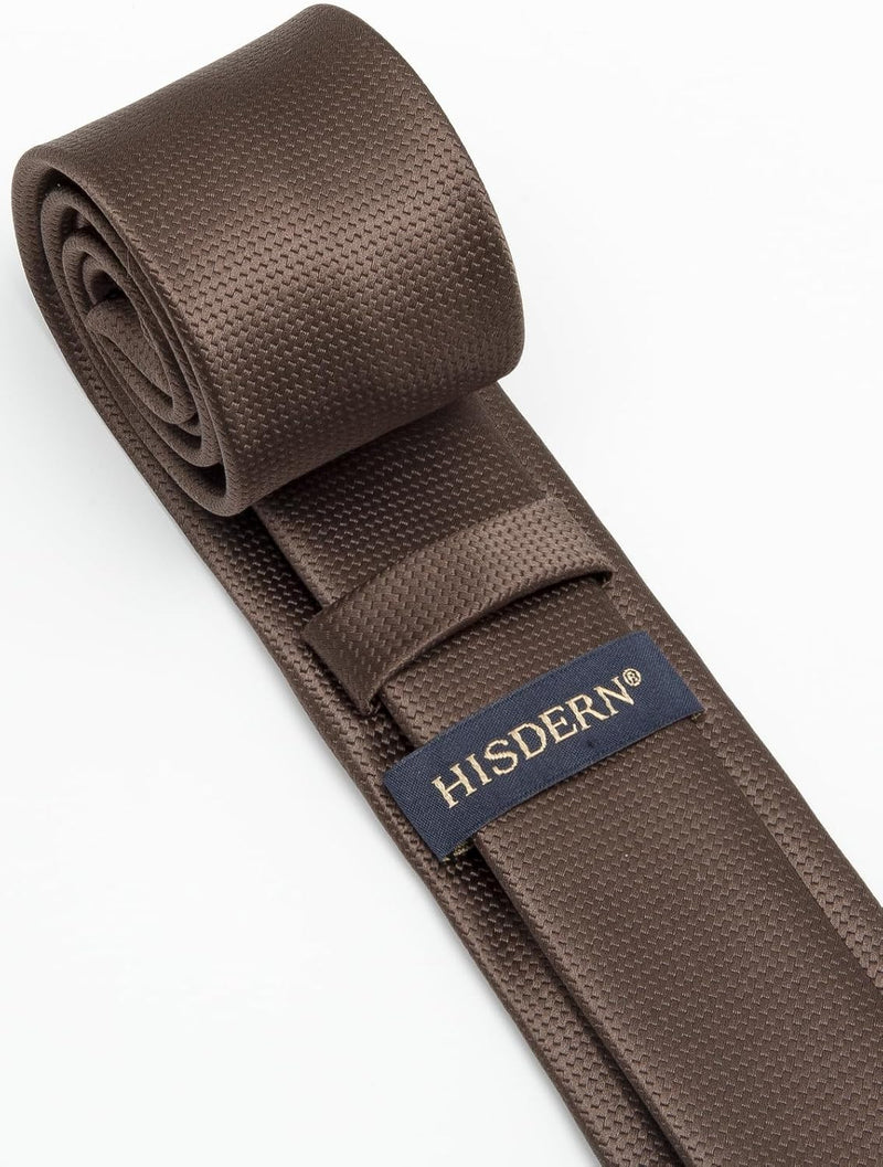 Solid 2.4' Skinny Formal Tie - BROWN