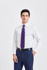 Stripe Tie Handkerchief Set - D-03-PURPLE