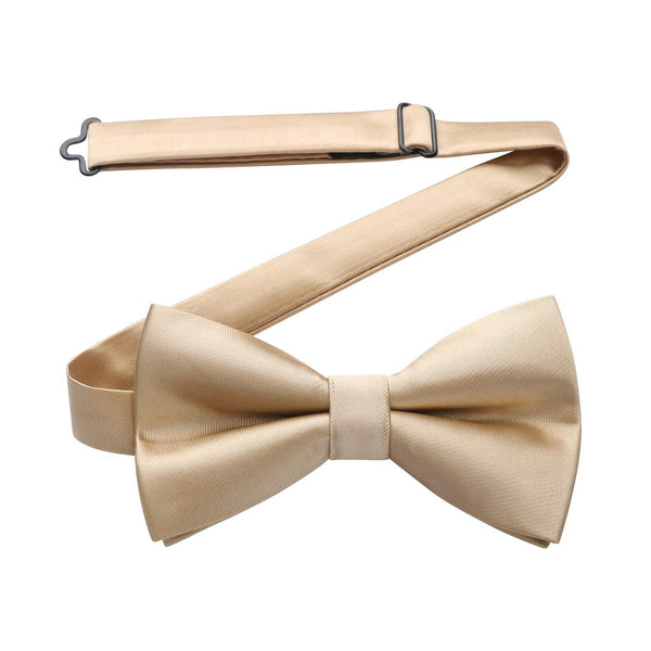 Solid Pre-Tied Bow Tie - 02-CHAMPAGNE