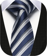Stripe 2.17' Skinny Formal Tie - D- BLACK/WHITE 