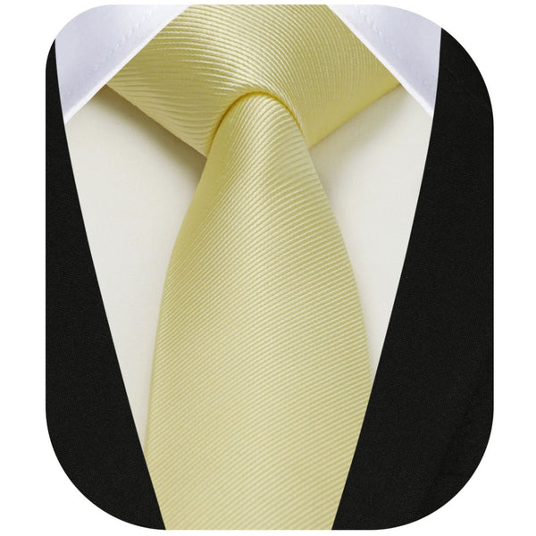 Solid 2.4'' Skinny Formal Tie - LIGHT YELLOW 