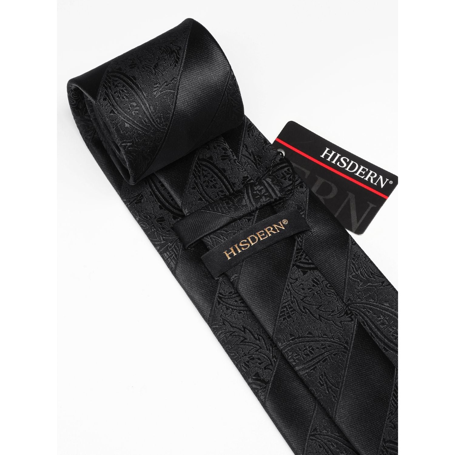 Stripe Tie Handkerchief Cufflinks - B1-BLACK