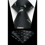 Pattern Tie Handkerchief Set - BLACK-2 