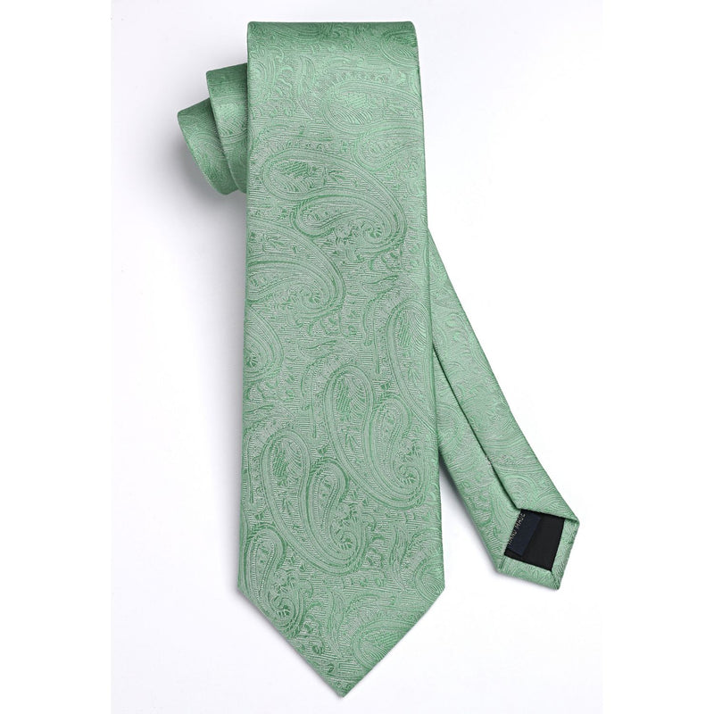 Paisley Tie Handkerchief Set - E7-SAGE GREEN 