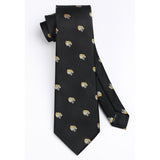 Tiger Tie Handkerchief Set - BLACK 