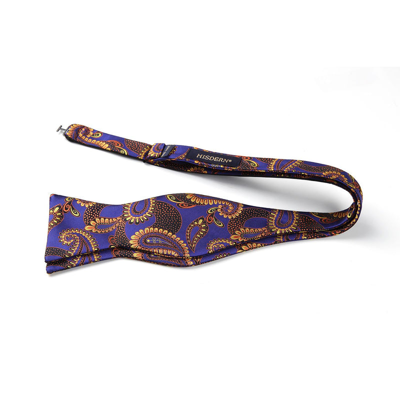 Paisley Bow Tie & Pocket Square - ORANGE PAISLEY 02 