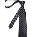 Stripe Tie Handkerchief Cufflinks - C03-BLACK/WHITE 