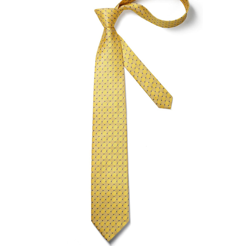 Plaid Tie Handkerchief Set - B-YELLOW 1 