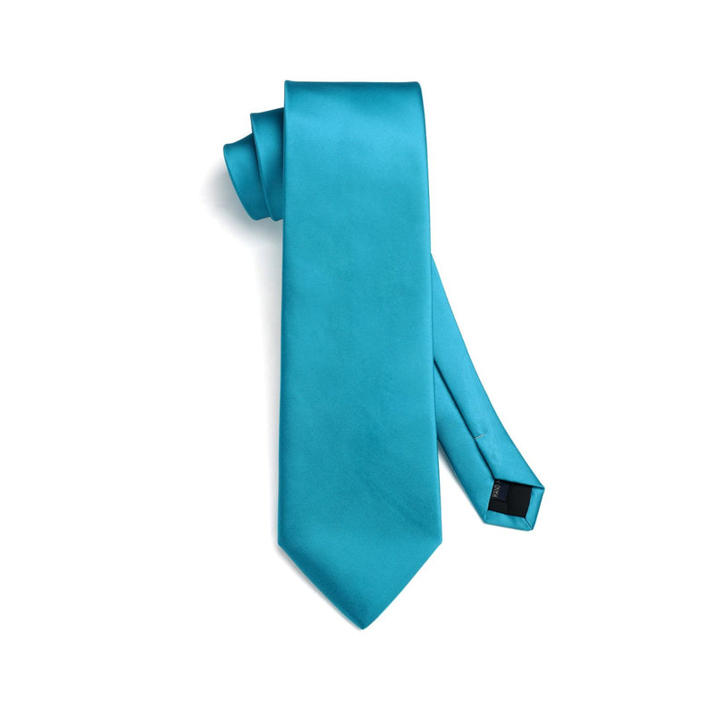 Solid Tie Handkerchief Clip - AQUA-1