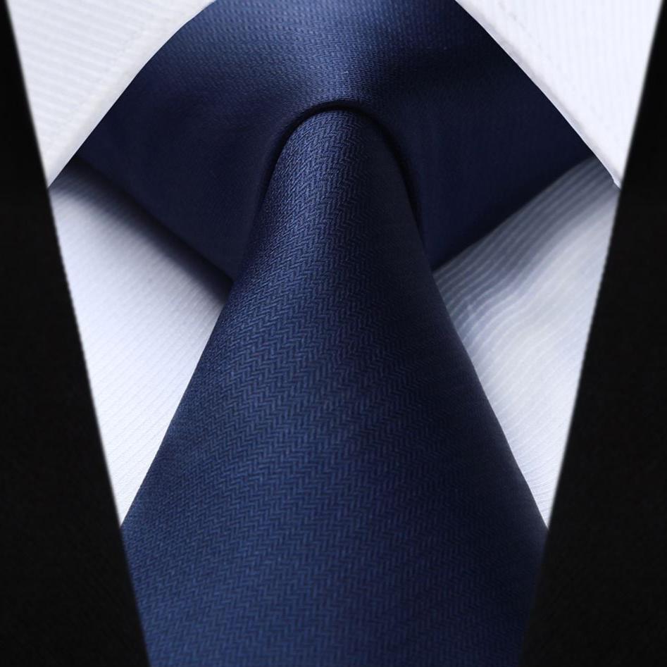 Stripe Tie Handkerchief Set - 02 NAVY BLUE