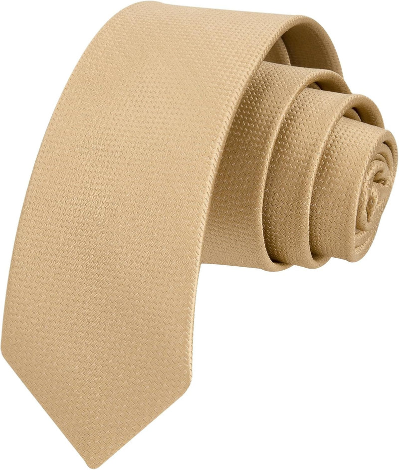 Solid 2.4' Skinny Formal Tie - CHAMPAGNE-01