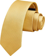 Solid 2.4' Skinny Formal Tie - GOLD-01