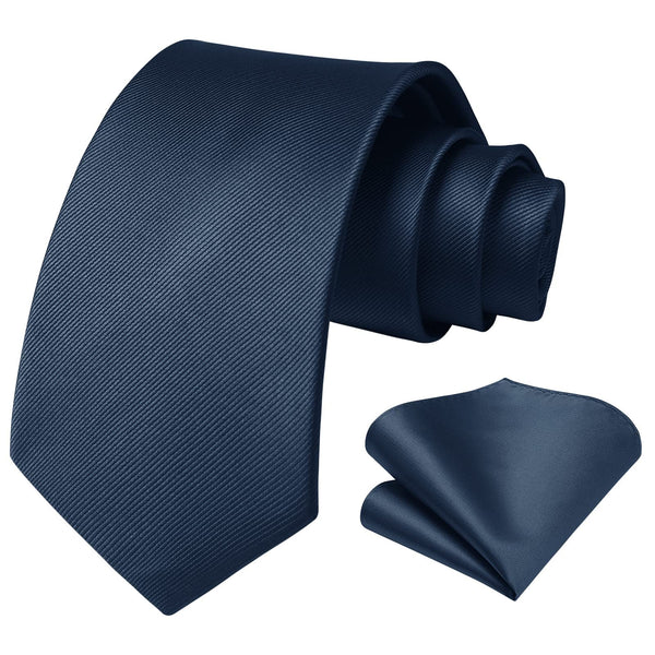 Solid Ties Handkerchief Set - E-NAVY BLUE