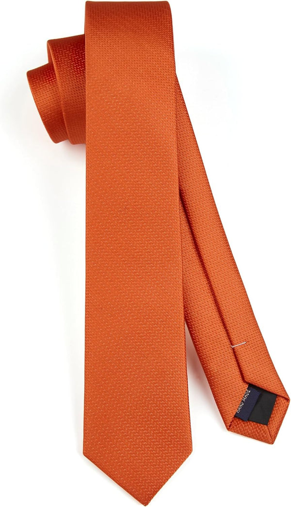 Solid 2.4' Skinny Formal Tie - ORANGE-02