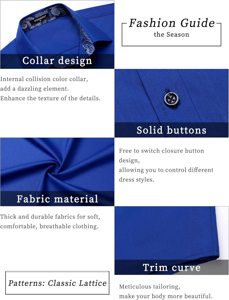 Men's Short Sleeve Shirt with Pocket - B1-ROYAL BLUE