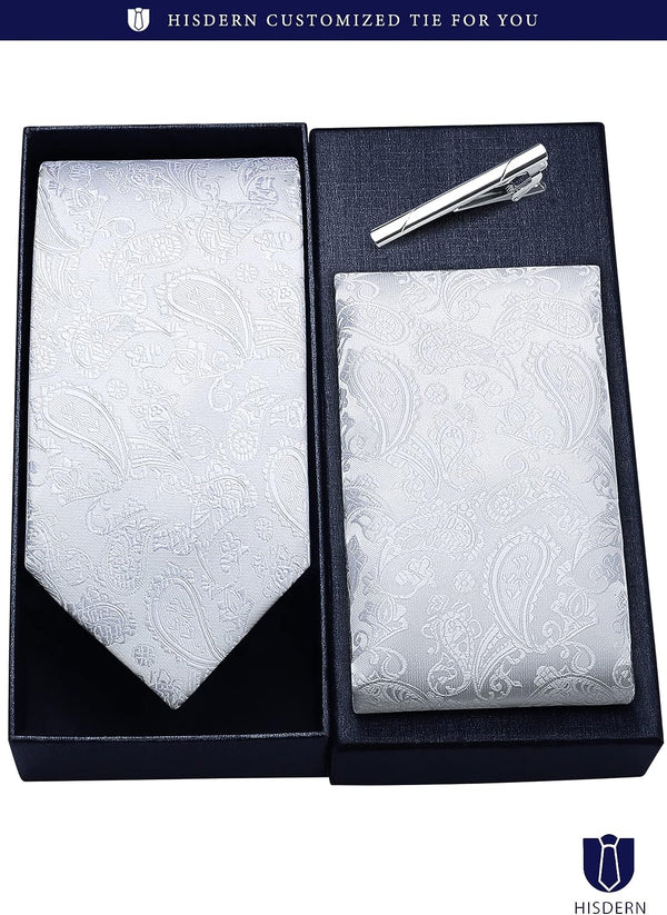 Paisley Tie Handkerchief Clip - 03 WHITE