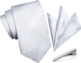 Stripe Tie Handkerchief Set - 02 WHITE