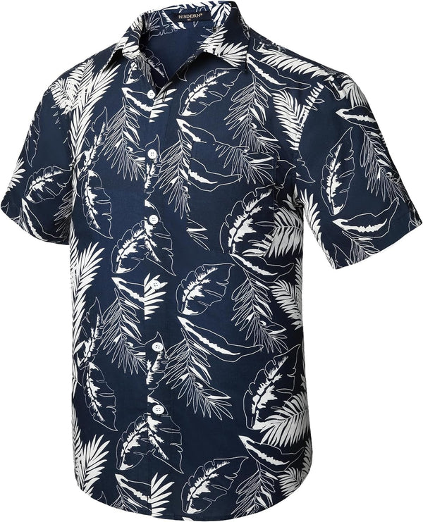 Funky Hawaiian Shirts with Pocket - A2-NAVY