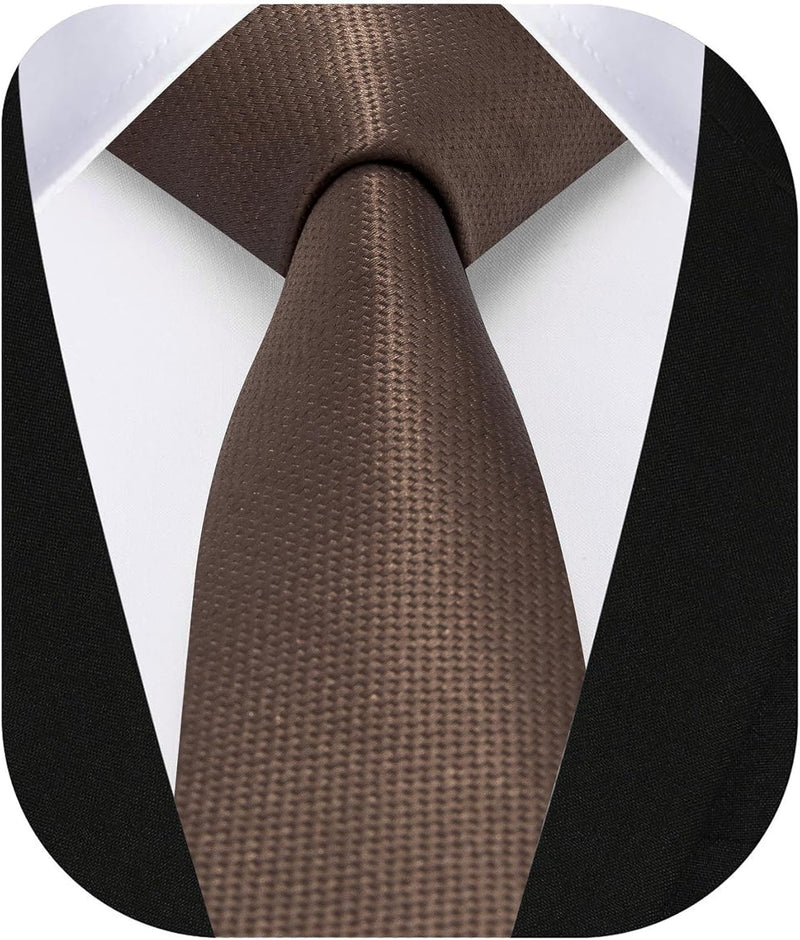 Solid 2.4' Skinny Formal Tie - BROWN