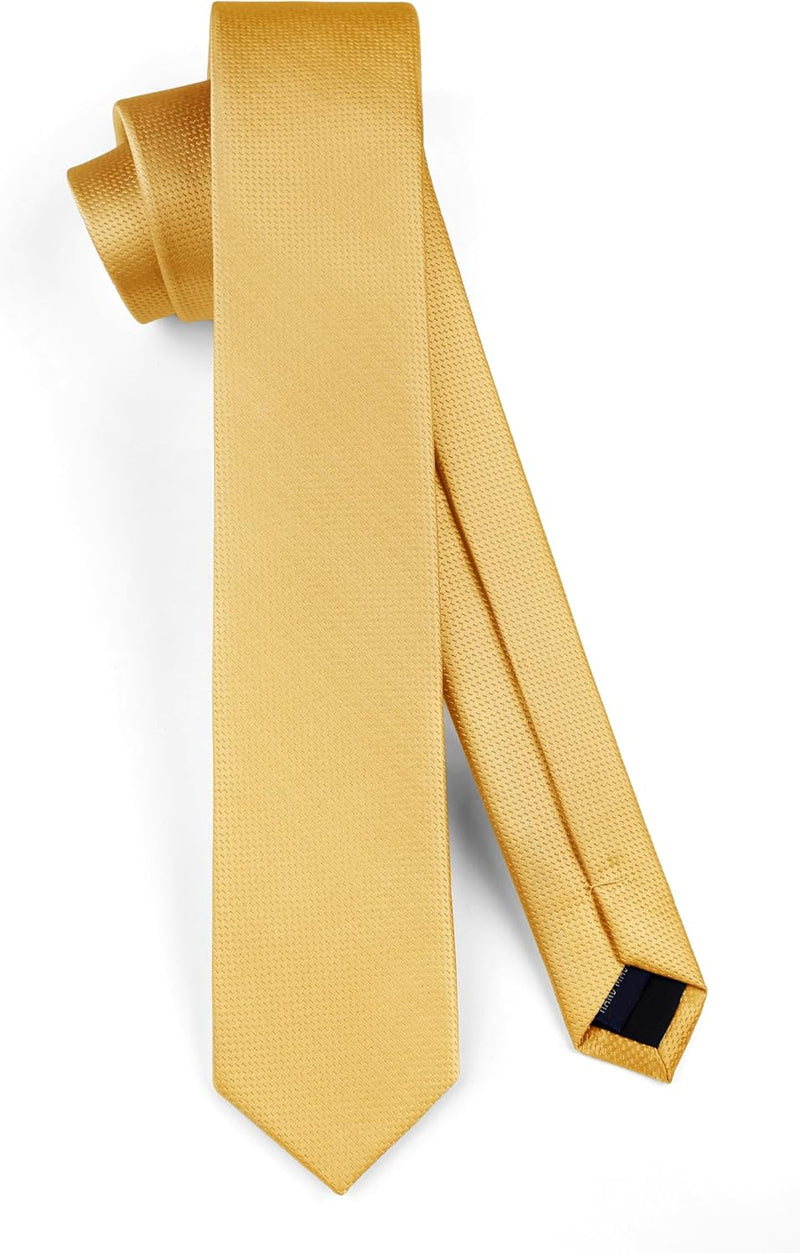 Solid 2.4' Skinny Formal Tie - GOLD-01