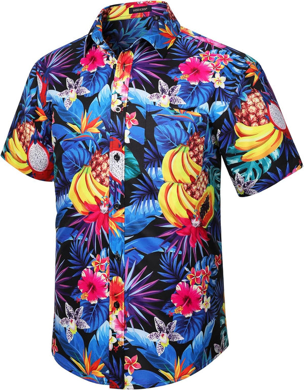 Funky Hawaiian Shirts with Pocket - A7-BLUE FRUIT