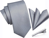 Plaid Tie Handkerchief Clip - 08 GREY