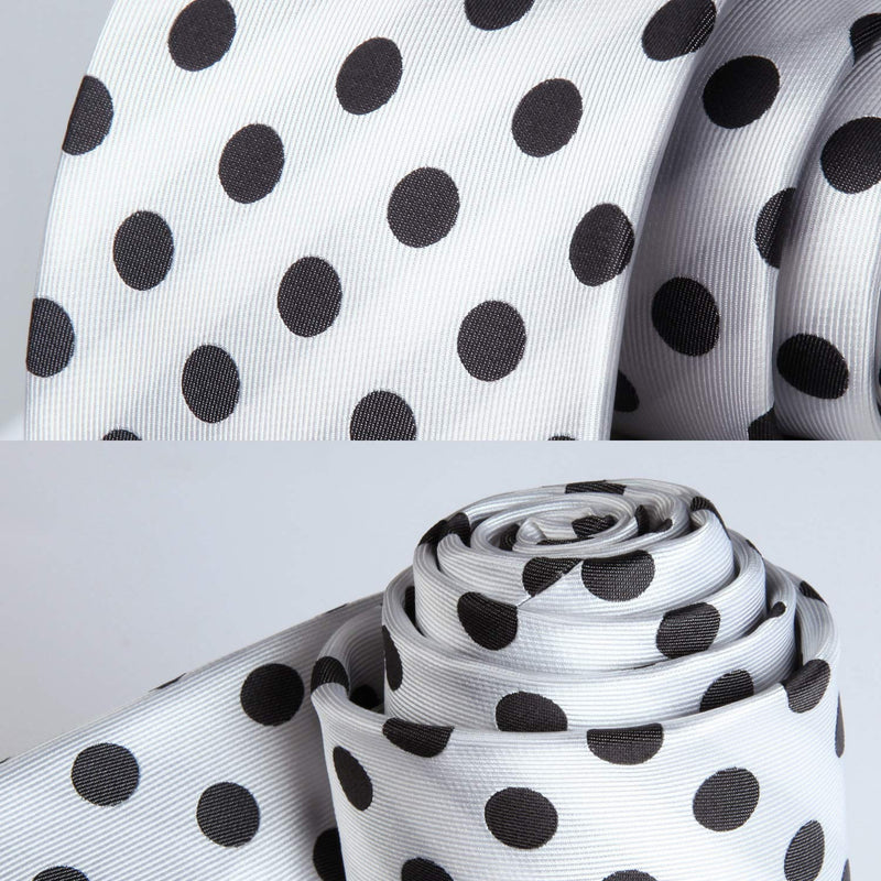 Polka Dot Tie Handkerchief Set - C-WHITE/BLACK 1