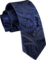 Paisley 2.17' Skinny Formal Tie - B- NAVY BLUE 