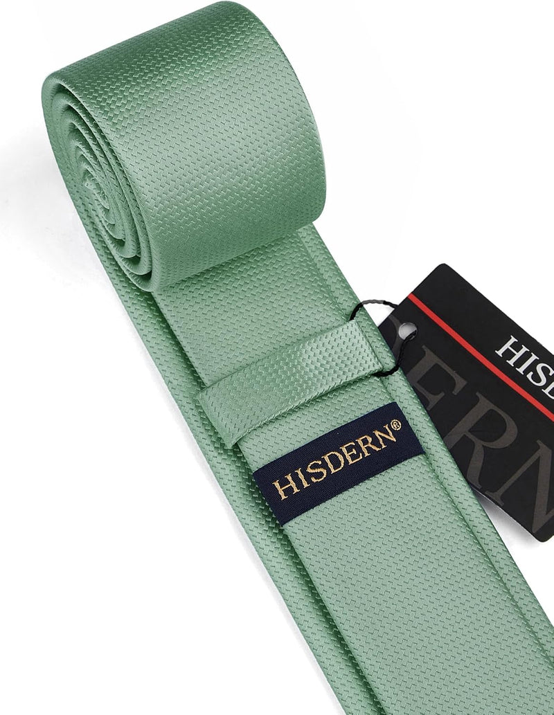 Solid 2.4' Skinny Formal Tie - DARK GREEN-02