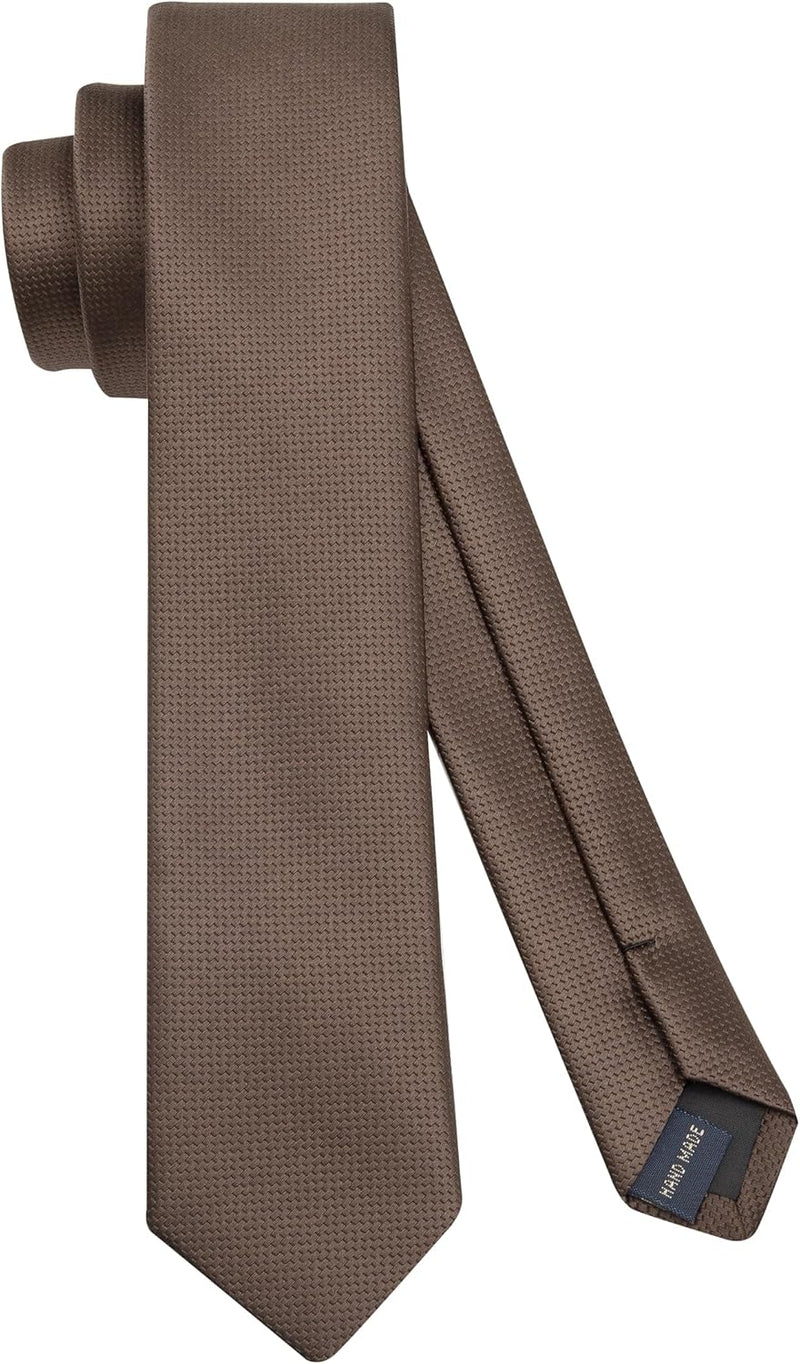 Solid 2.4' Skinny Formal Tie - BROWN