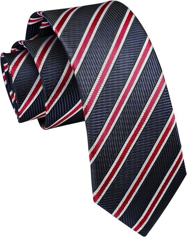 Stripe 2.17' Skinny Formal Tie - C- RED 