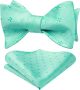 Floral Bow Tie & Pocket Square - 02-LIGHT GREEN