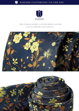 Floral Tie Handkerchief Set - NAVY BLUE 
