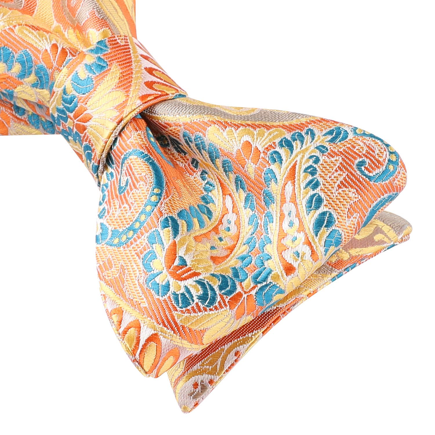 Paisley Bow Tie & Pocket Square - ORANGE-2