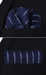 Hisdern Navy Blue Striped Wedding Accessories Set