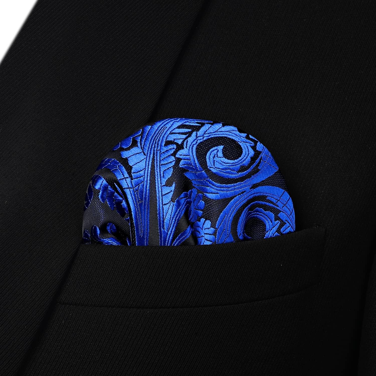 Paisley Bow Tie & Pocket Square - ROYAL BLUE-4