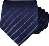 Hisdern Navy Blue Striped Wedding Accessories Set